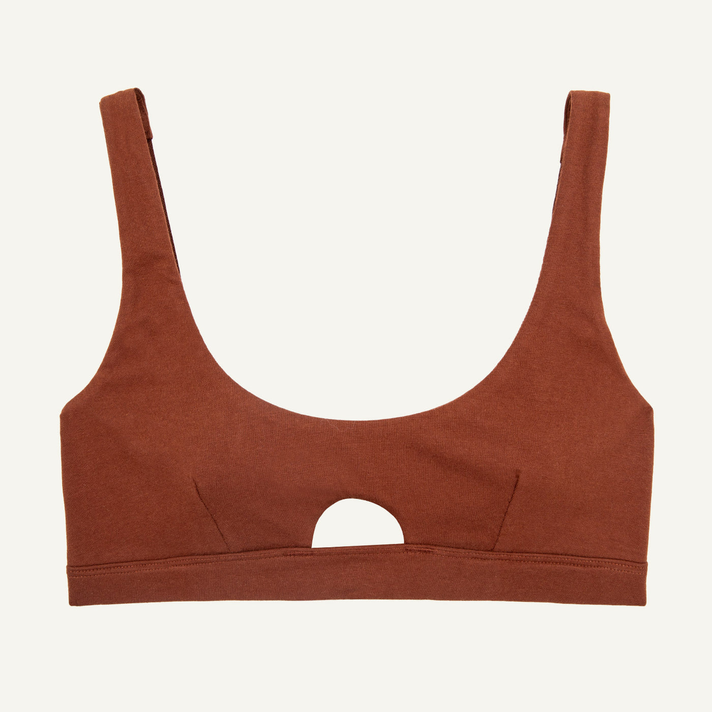 Organic Cotton Keyhole Soft Bra in Cacao