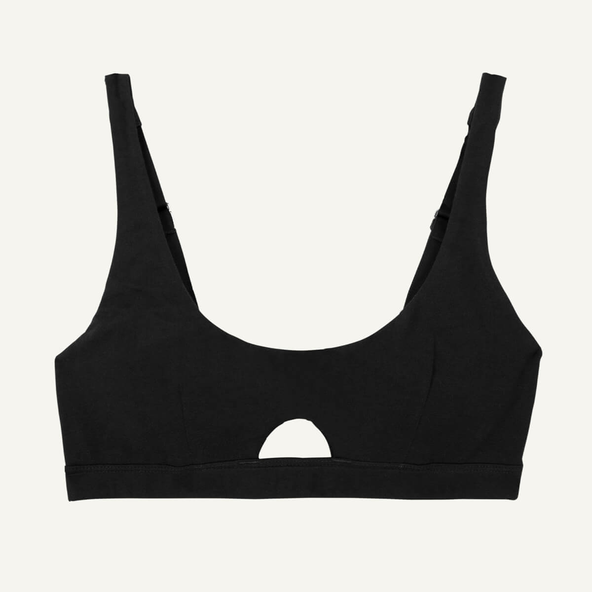 Organic Cotton Keyhole Soft Bra in Carbon