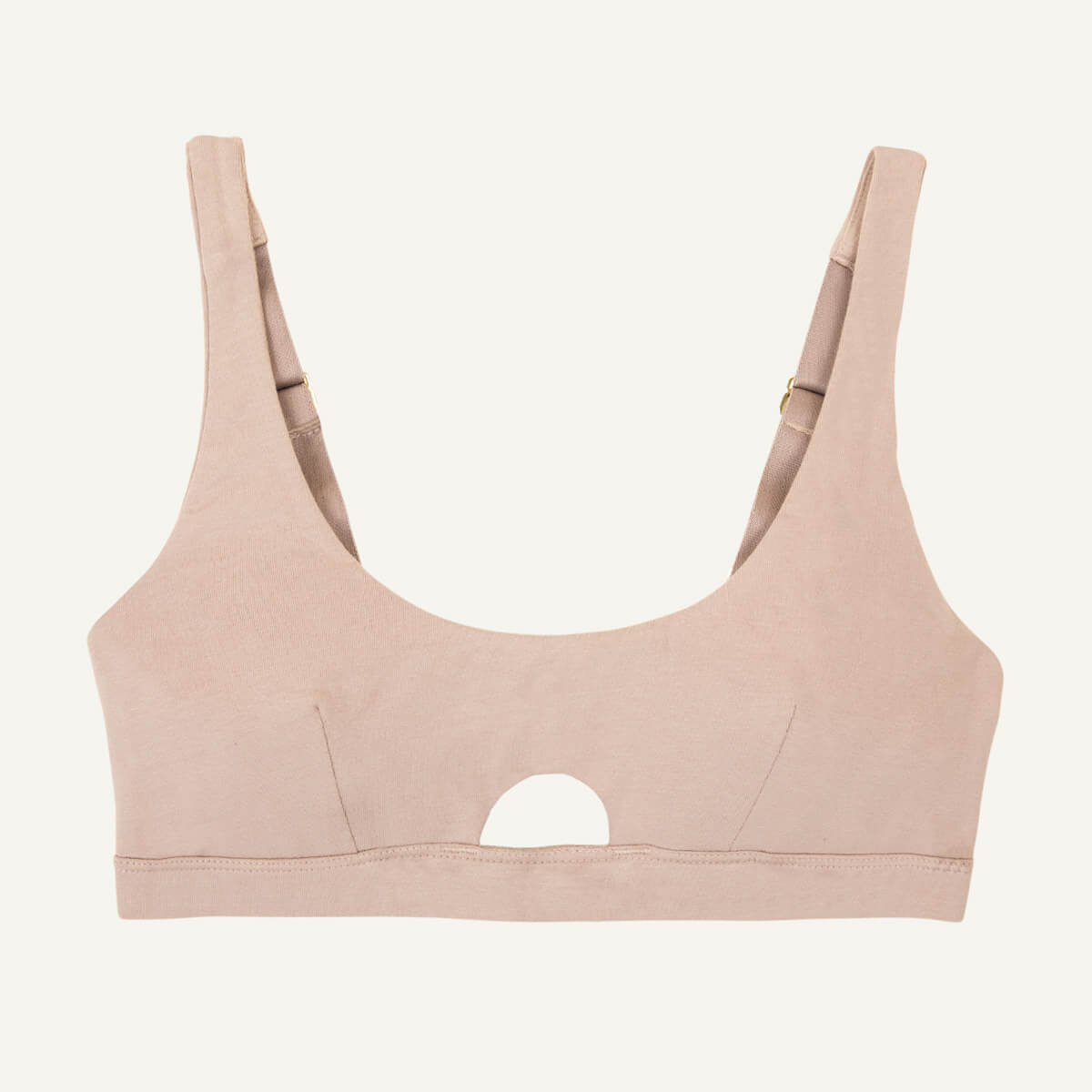 Organic Cotton Keyhole Soft Bra in Stone