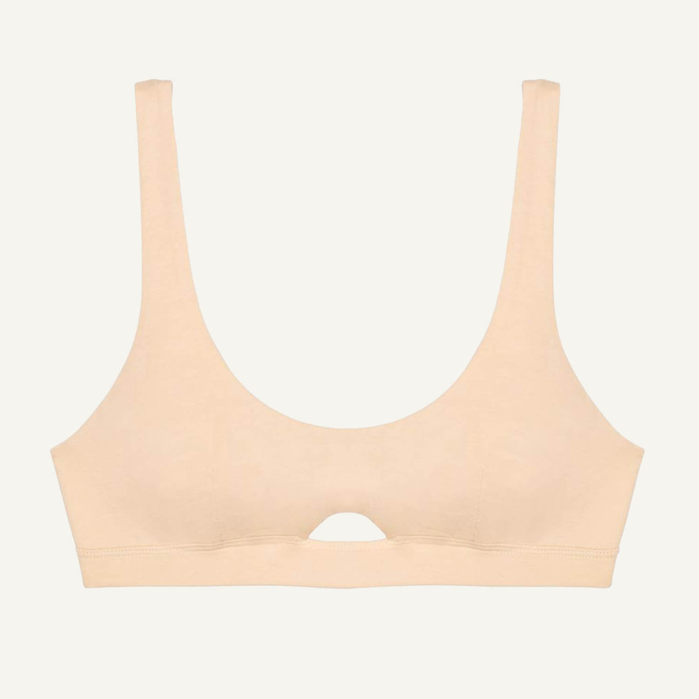 Organic Cotton Keyhole Soft Bra in Wheat