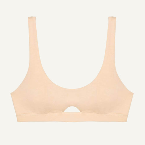 Organic Cotton Keyhole Soft Bra in Wheat