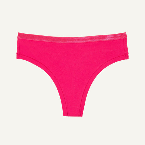 Organic Cotton Mid-Rise Thong in Aurora