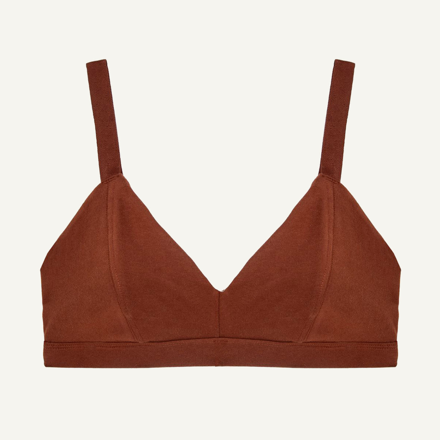 Organic Cotton Triangle Soft Bra in Cacao