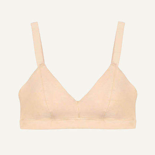 Organic Cotton Triangle Soft Bra in Wheat