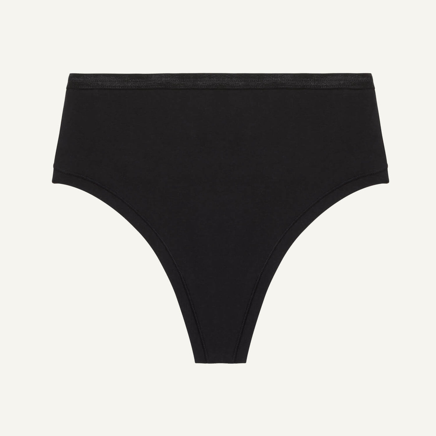 Organic Cotton High-Rise Thong in Carbon