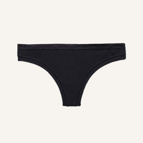 Low Rise Thong - Black - Knickey Organic Underwear