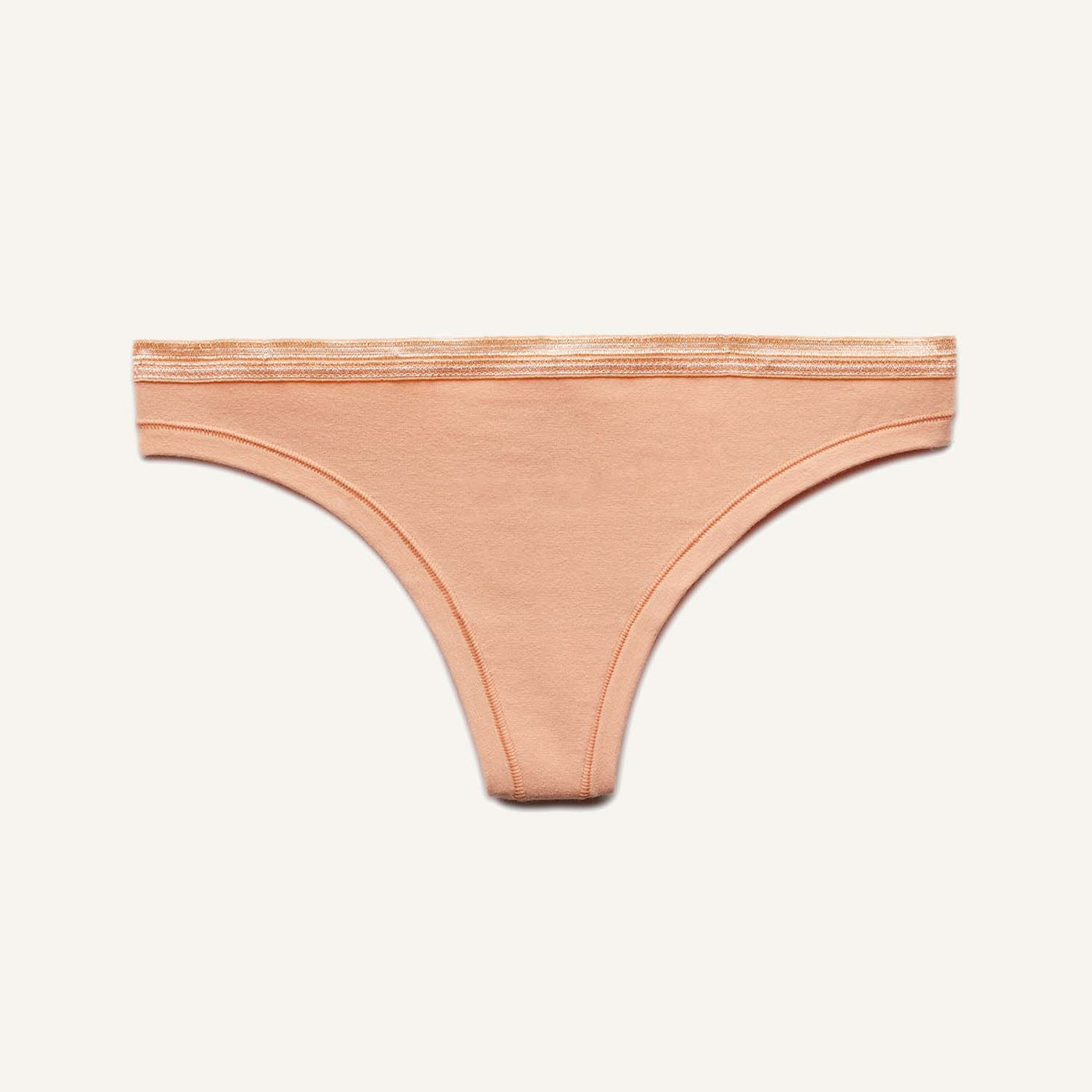 Organic Cotton Low-Rise Thong in Peach