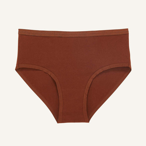 Organic Cotton Mid-Rise Brief in Cacao