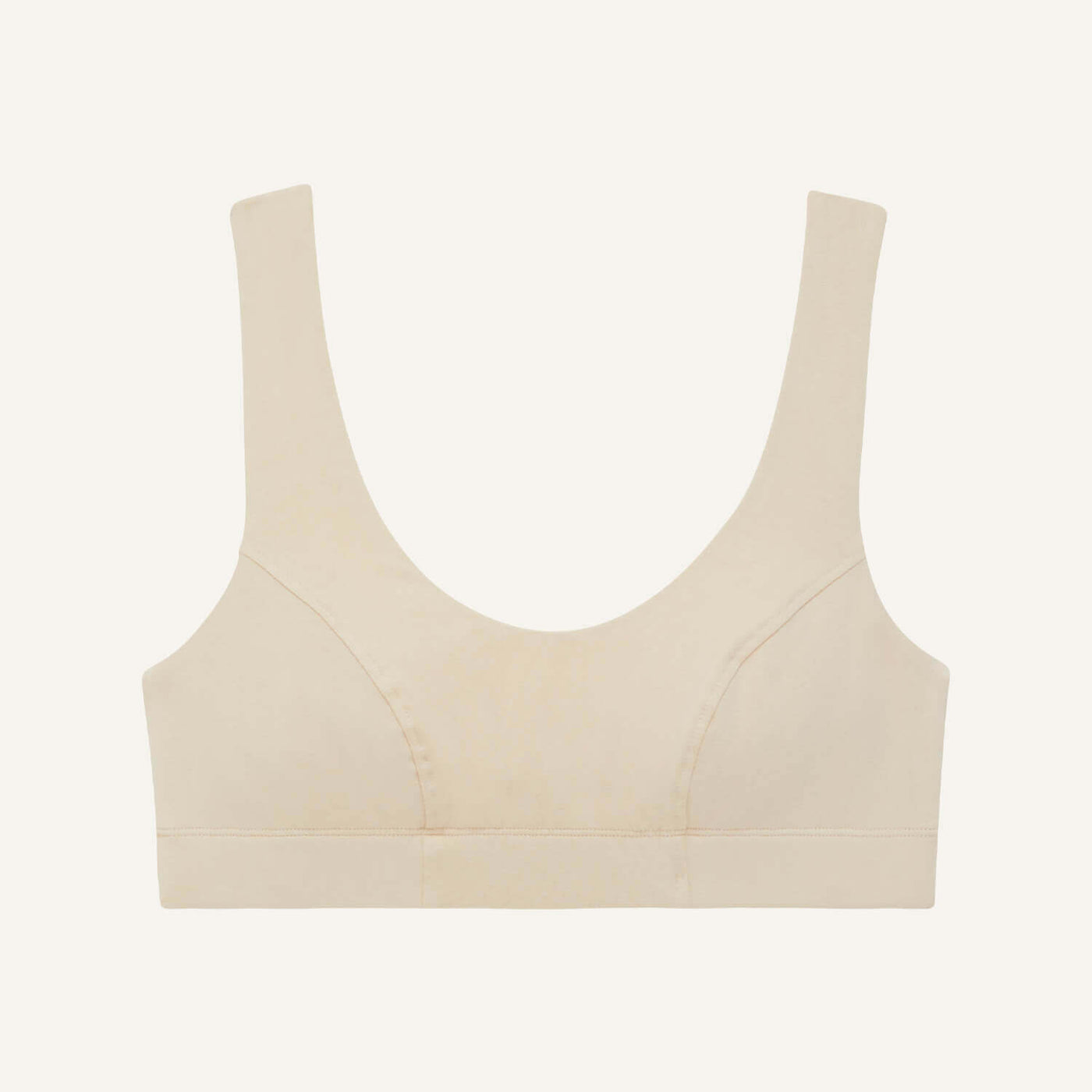 Organic Cotton Scoop Bralette in Wheat