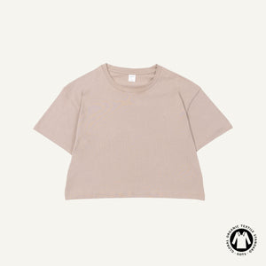 Organic Cotton Boxy Tee in Stone