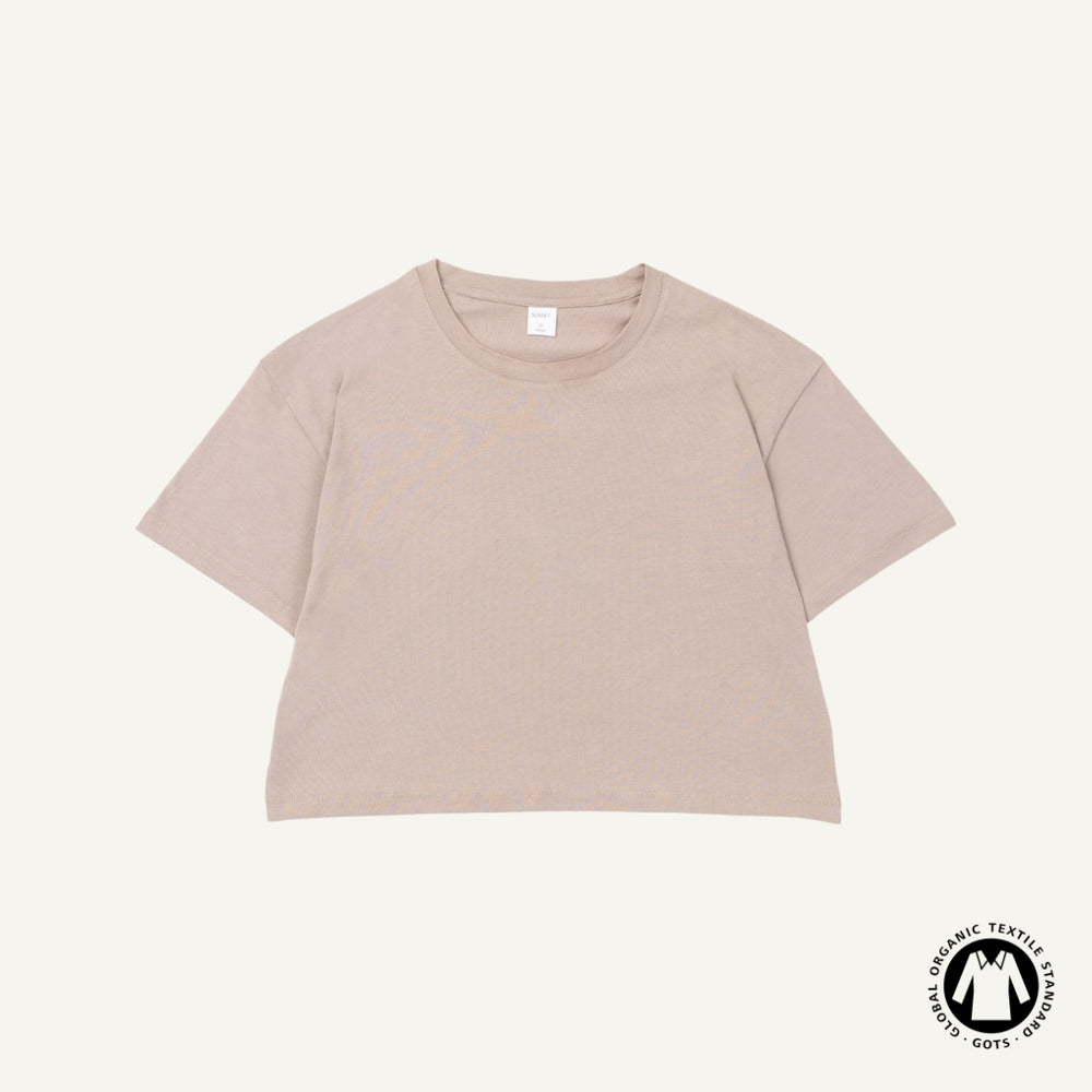 Organic Cotton Boxy Tee in Stone