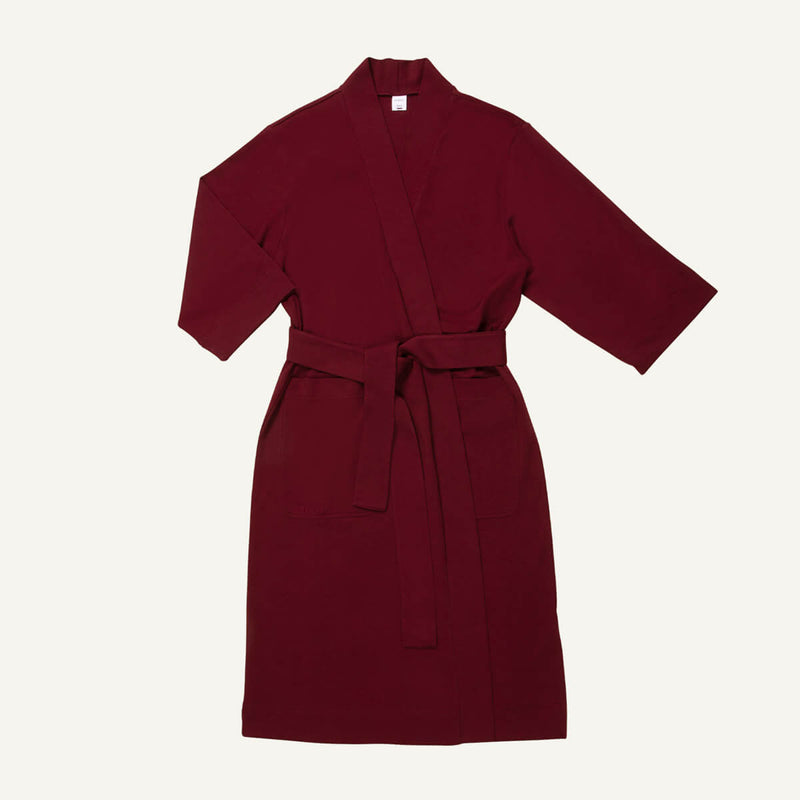 Organic Cotton Essential Robe in Garnet