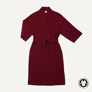 Organic Cotton Essential Robe in Garnet