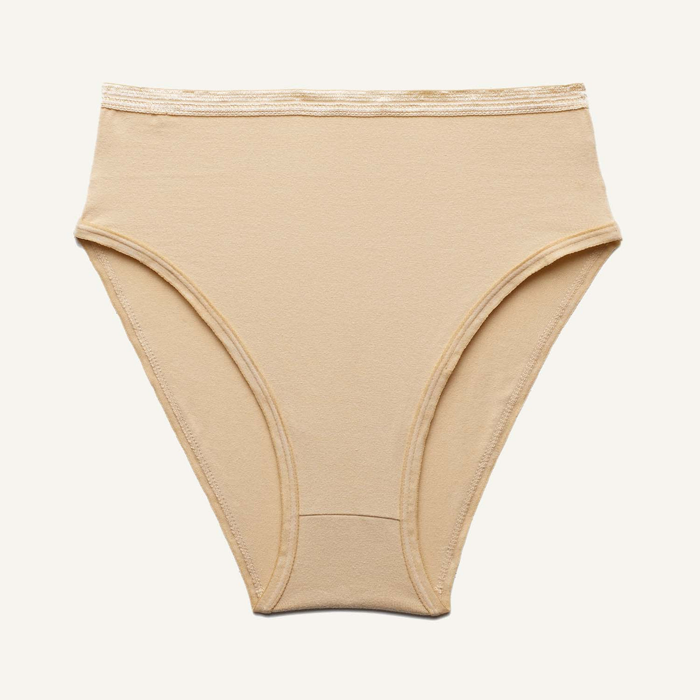 A high rise brief in wheat beige color.