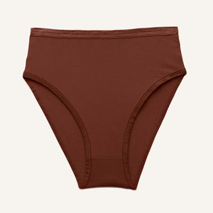 A high rise brief in cacao brown color.