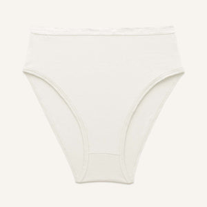 A high rise brief in cloud nine white color.