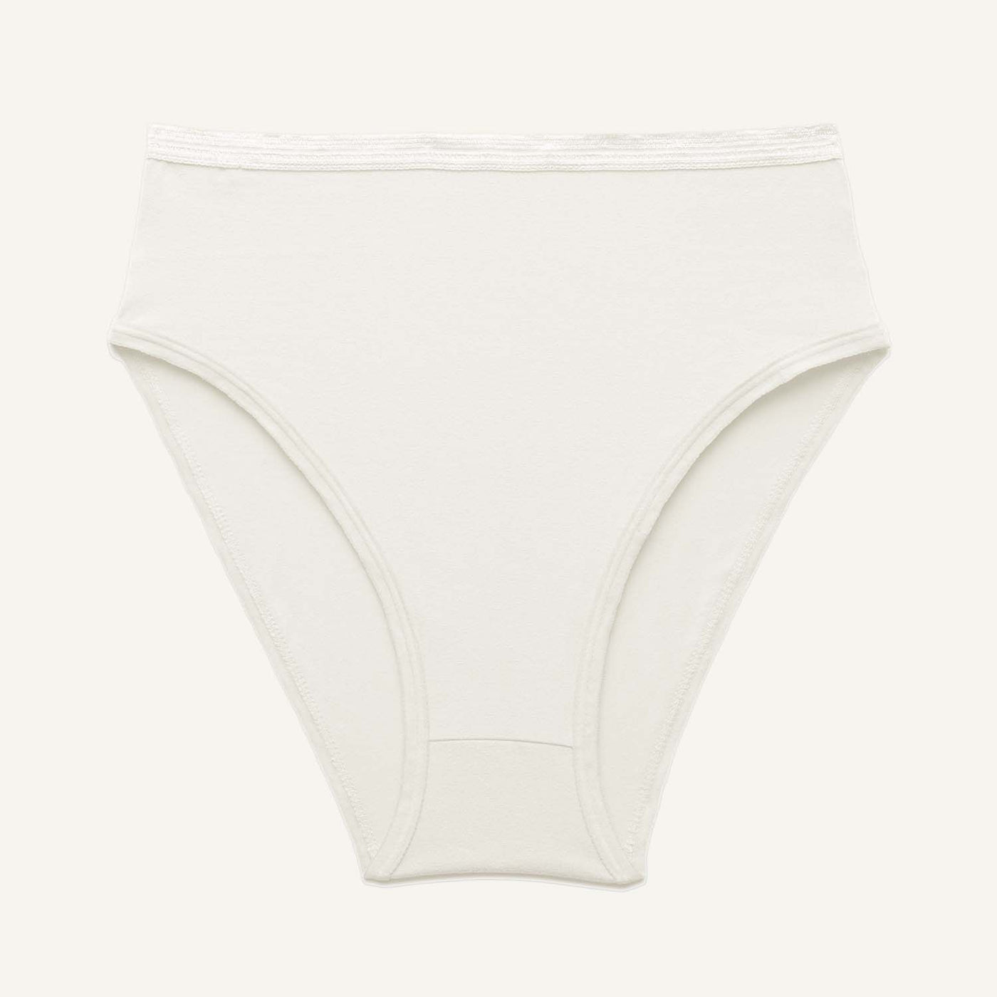 A high rise brief in cloud nine white color.