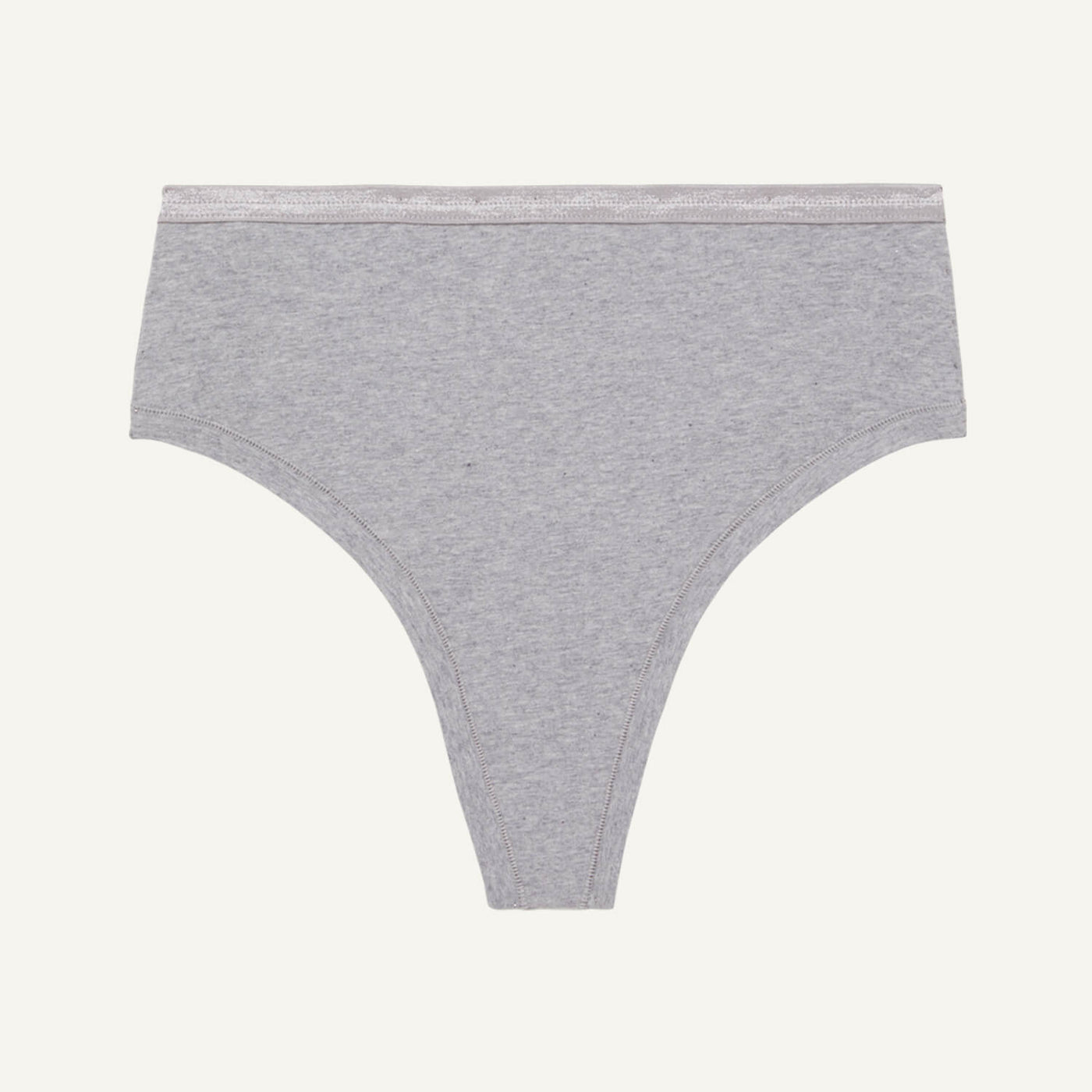 A high rise thong in lunar gray color.