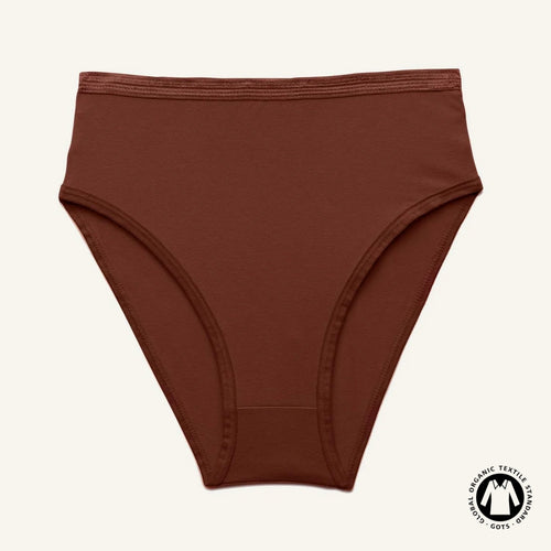 Organic Cotton High-Rise Brief in Cacao