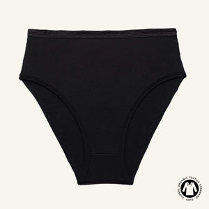 Organic Cotton High-Rise Brief in Carbon