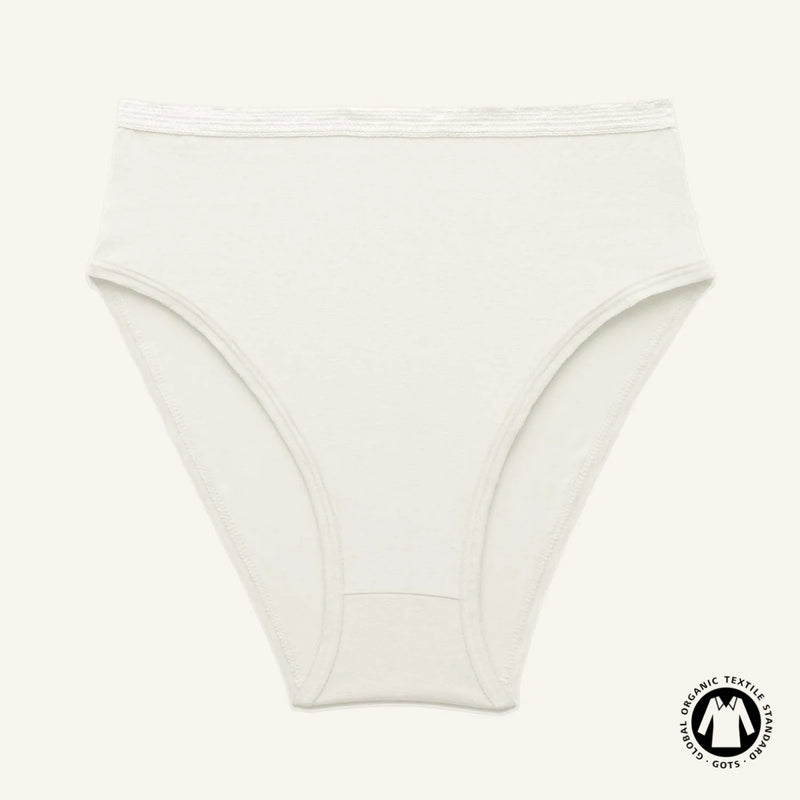 Organic Cotton High-Rise Brief in Cloud Nine