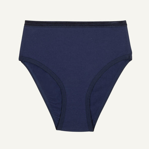 Organic Cotton High-Rise Brief in Marine