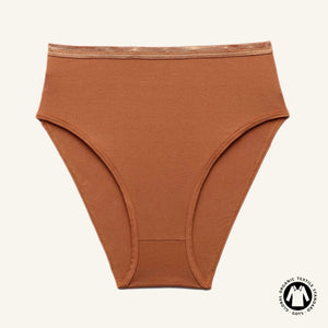 Organic Cotton High-Rise Brief in Spice
