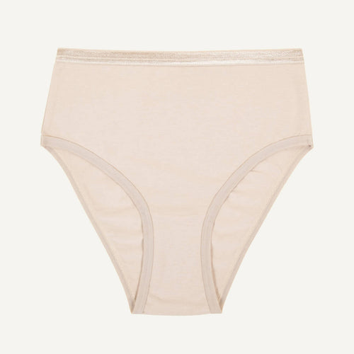 Organic Cotton High-Rise Brief in Stone