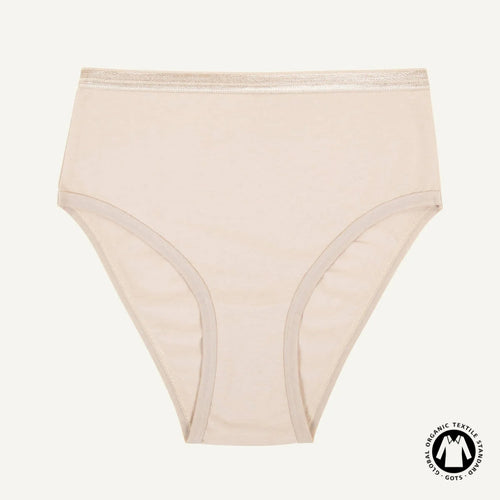 Organic Cotton High-Rise Brief in Stone