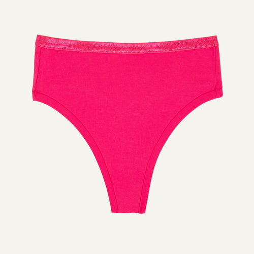 Organic Cotton High-Rise Thong in Aurora