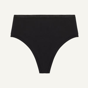 Organic Cotton High-Rise Thong in Carbon