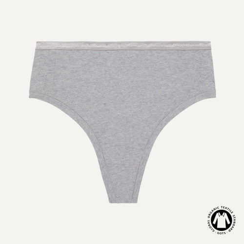 Organic Cotton High-Rise Thong in Lunar