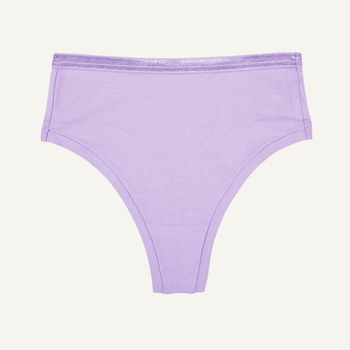 Organic Cotton High-Rise Thong in Petal