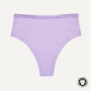 Organic Cotton High-Rise Thong in Petal