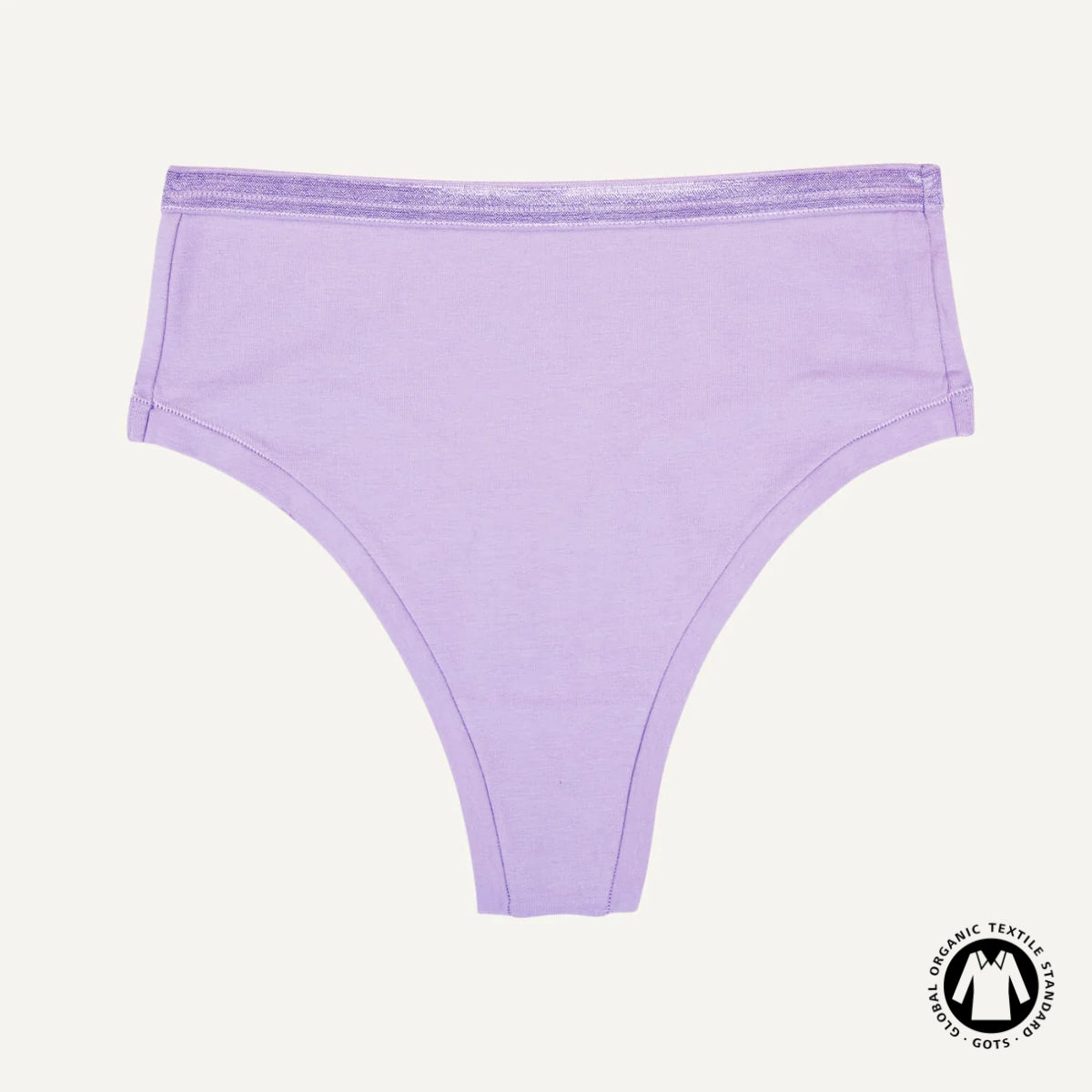 Organic Cotton High-Rise Thong in Petal