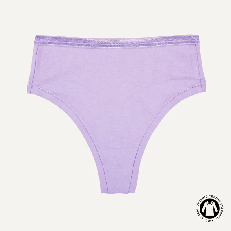 Organic Cotton High-Rise Thong in Petal