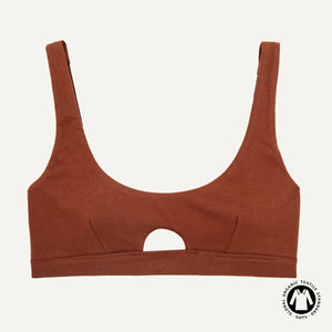 Organic Cotton Keyhole Soft Bra in Cacao