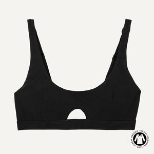 Organic Cotton Keyhole Soft Bra in Carbon