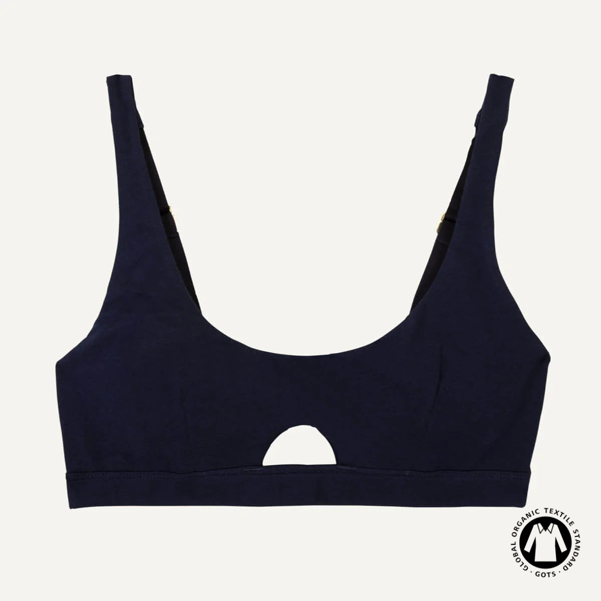Organic Cotton Keyhole Soft Bra in Marine