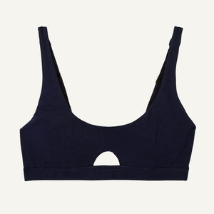 Organic Cotton Keyhole Soft Bra in Marine