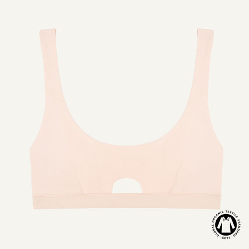 Organic Cotton Keyhole Soft Bra in Quartz