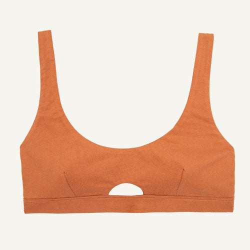 Organic Cotton Keyhole Soft Bra in Spice