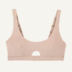 Organic Cotton Keyhole Soft Bra in Stone
