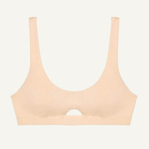 Organic Cotton Keyhole Soft Bra in Wheat