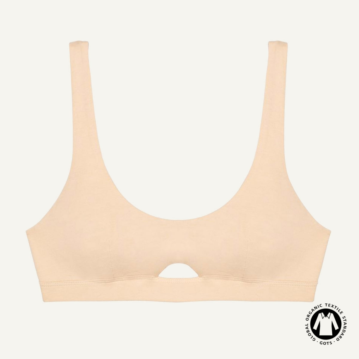 Organic Cotton Keyhole Soft Bra in Wheat