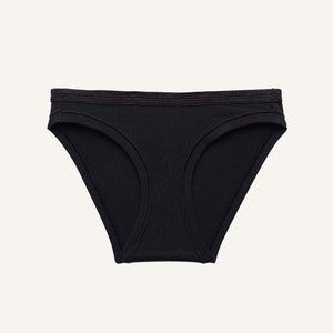 A low rise bikini in carbon black color.