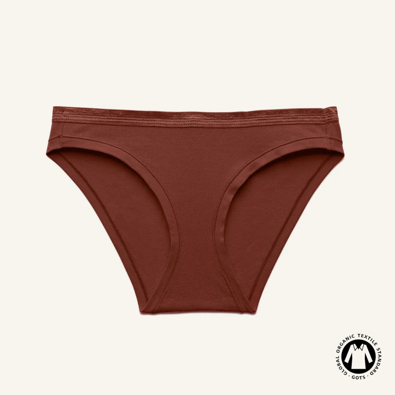 Organic Cotton Low-Rise Bikini in Cacao