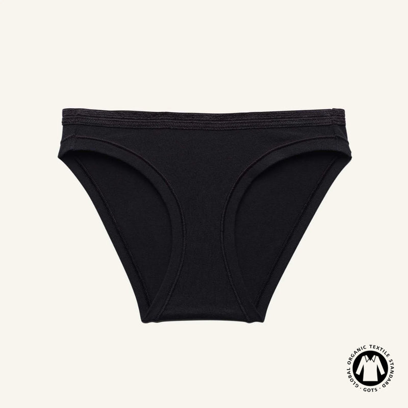 Organic Cotton Low-Rise Bikini in Carbon