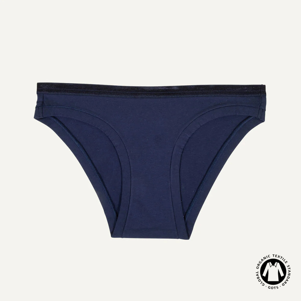 Organic Cotton Low-Rise Bikini in Marine