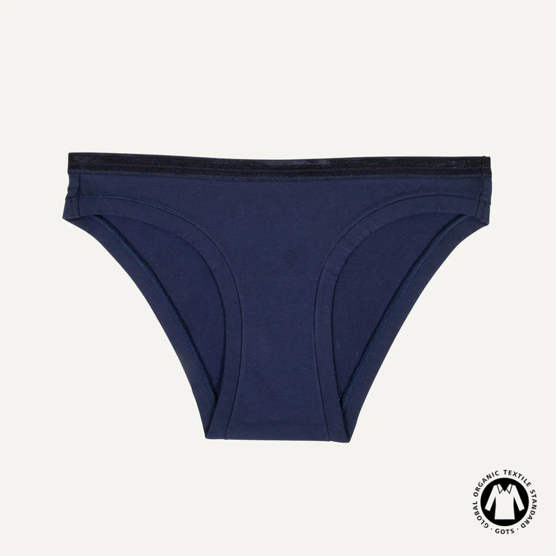 Organic Cotton Low-Rise Bikini in Marine